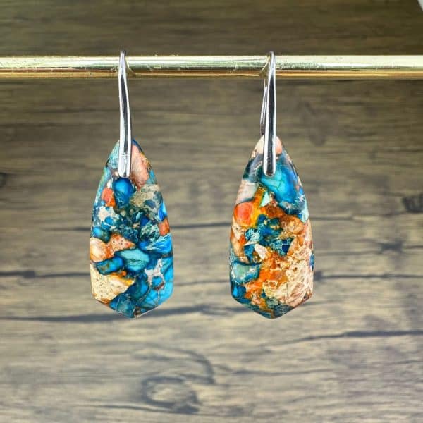 Colorful Emperor Stone Tapered Earrings