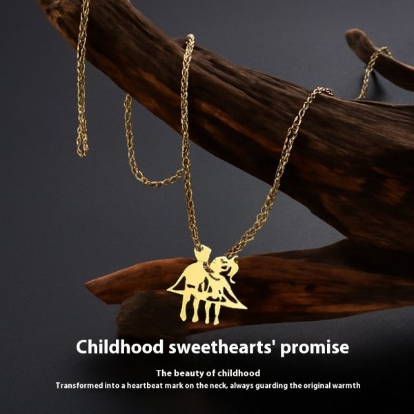 Fashion Stainless Steel 18K Gold Men And Women Couple Ins Style Necklace