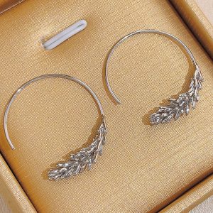 Unique Wheat Earrings Trendy Circle Ear Hook Elegant High-grade Stylish And Personalized Earrings