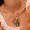 Hollow Sector Pendant Stainless Steel Gold Plated Necklace