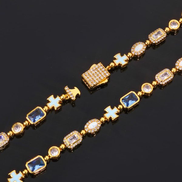 European And American 6mm Cross Drop Bracelet Men