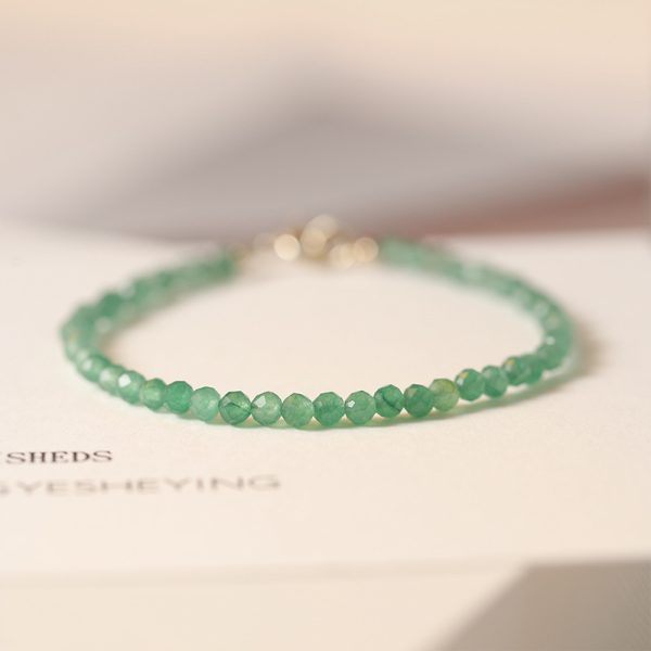 3mm Surface Cutting Beads Aventurine Lucky Beads Very Fine Crystal Retro Style Bracelet
