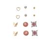 Personality Geometric Love Earrings 6 Pairs Set