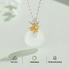 The 12 Floras White Chalcedony Peace Buckle S925 Silver Necklace