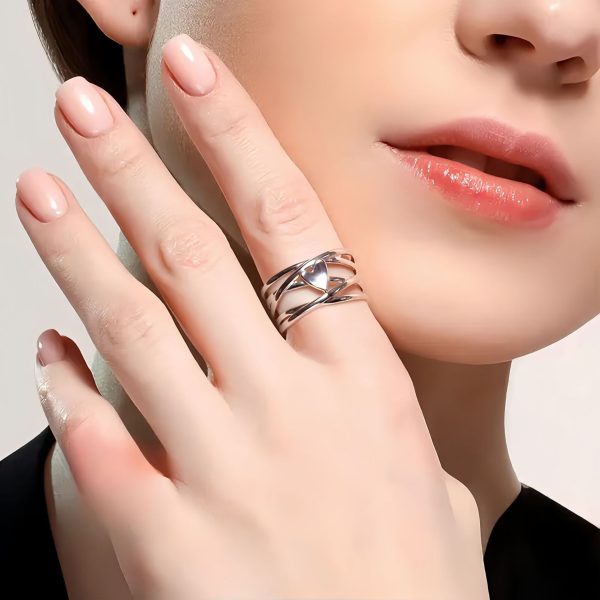 Heart French Simplicity Hollow Line Ring