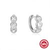 925 Sterling Silver Heart-shaped Diamond Earclip Earrings