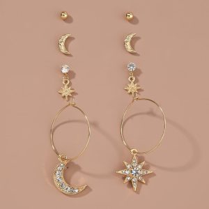Fashion Women's All-match Butterfly Alloy Stud Earring Set