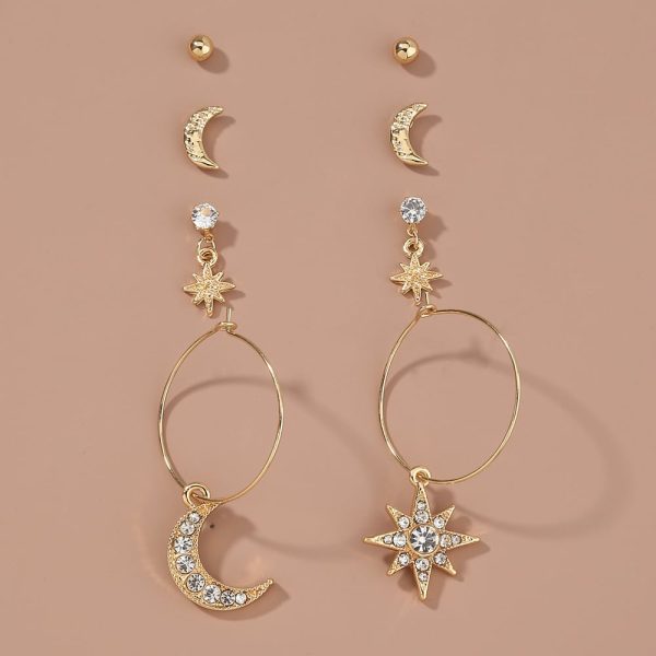 Fashion Women's All-match Butterfly Alloy Stud Earring Set