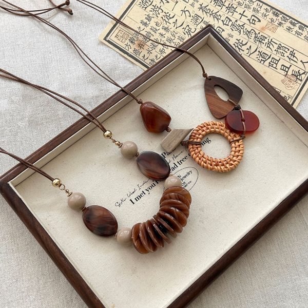 Long Shaped Original Hand-woven Pendant Necklace