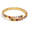 Stainless Steel 18K Gold Plating Color Round Zirconium Bracelet