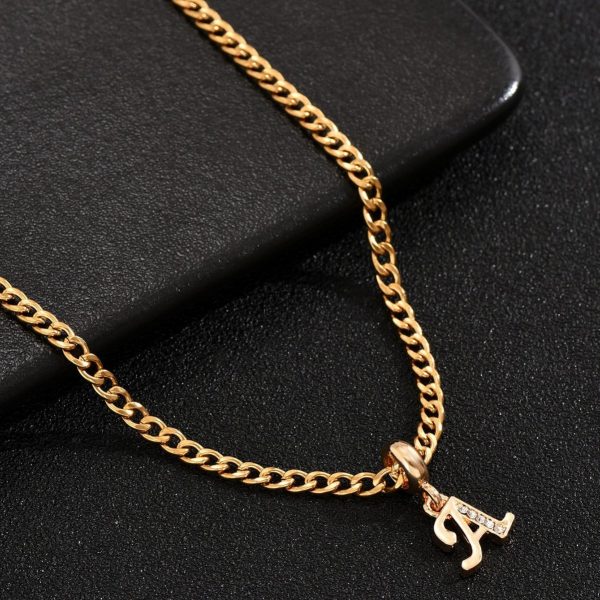 Affordable Luxury Fashion 26 Letters Diamond Pendant Necklace Men