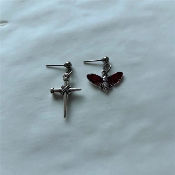 Stainless Steel Studs Asymmetric Set Of Crosses
