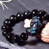 Natural Ice Color Eye Obsidian Bracelet