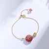 Strawberry Quartz Peace Buckle Lucky Crystal Bracelet