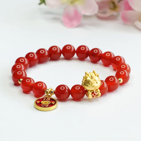 Year Of Birth Red Agate Zodiac Dragon Bracelet