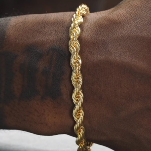 18K Gold Twist Bracelet For Men And Women