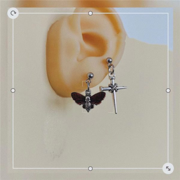 Stainless Steel Studs Asymmetric Set Of Crosses