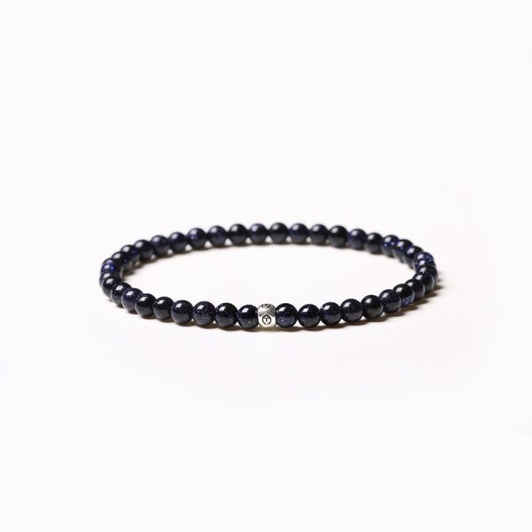 Fine Obsidian Agate Blue San Bracelet