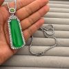 7cb4f4ae-af85-4df7-8b30-cbc3604adb6f.jpg Artificial Chalcedony Lucky Pendant Pendant Emerald Green Safety-blessing Card Necklace Temperament