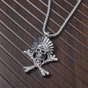 Skull Polished Pendant Necklace Vintage