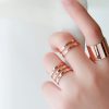Three Rings And Two Rings Silver Ring Female 990 Silver