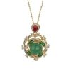 S925 Silver Inlaid Natural Chrysoprase Agate Necklace