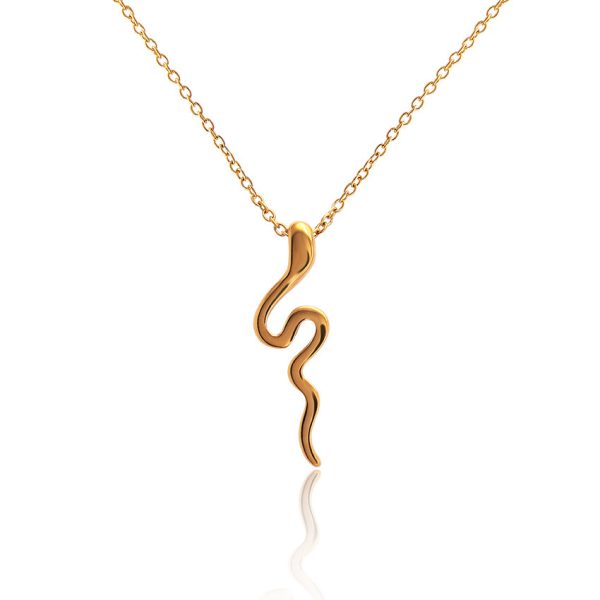7d1121a0-c46c-4028-8f45-197c61c6be2e.jpg Popular Geometric Irregular Glossy Ring Snake Pendant Clavicle Chain