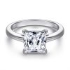 925 Sterling Silver Inlaid Square Zircon Ring