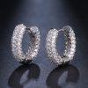 Copper Plating 18K Gold OL Circle Full Zircon Earrings