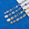 10mm Spring Fastener Colored Gem Pig Nose Bracelet