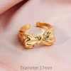 Brass Gold-plated Colorfast Simple Personality Bowknot Open Ring For Women