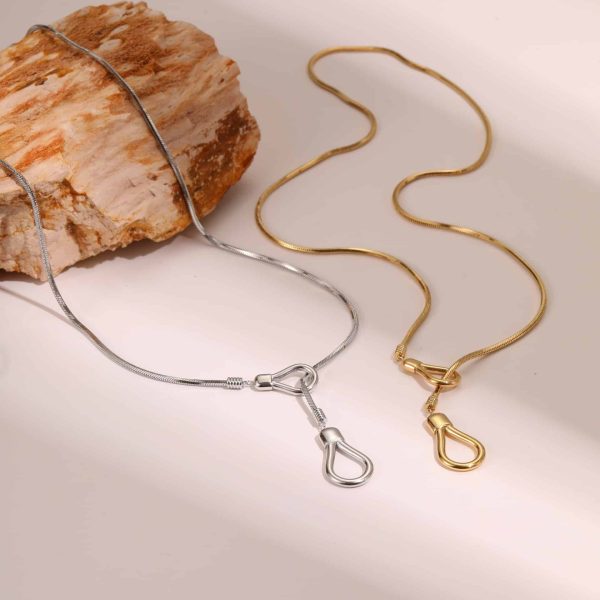 Ins European And American Stainless Steel 18K Gold Plated Adjustable Long Sweater Chain