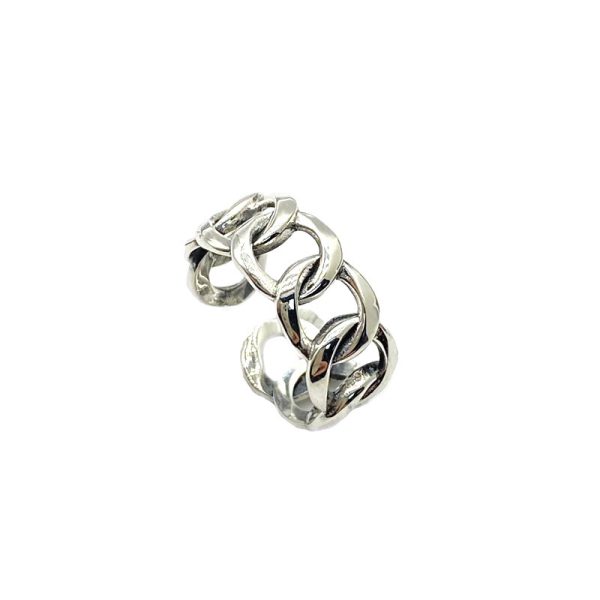 S925 Sterling Silver Ring For Men And Women Retro Hip Hop Thai Silver Simple Hollow