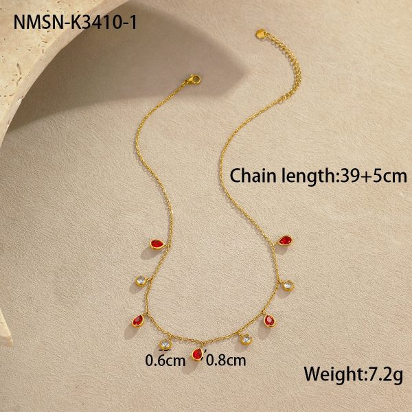 Multicolor Zircon Tassel Pendant Necklace