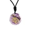 Natural Crystal Agate Stone Carving Spiral Aura Pendant Necklace Jewelry