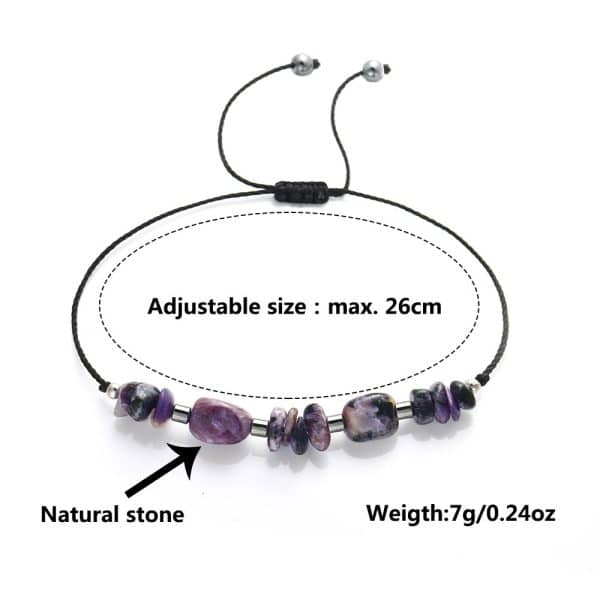 Wax Line Beads Stone Bracelet Original With Shape Rough Stone Carrying Strap