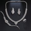 Zircon Bridal Tassel Jewelry Earring Set