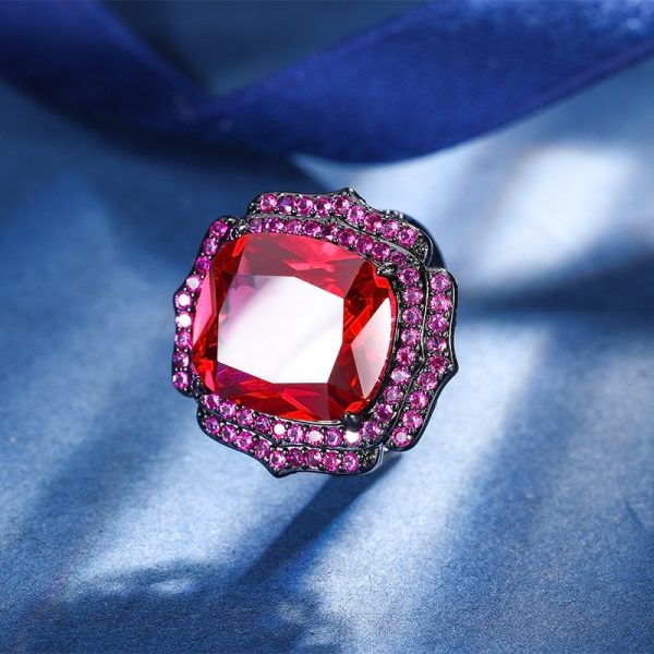 7ee758e6-ea1d-4090-954a-4a88f8d07ff5.jpg Jewelry Copper Sole Gold Plated Simulation Red Corundum Fat Rectangular Black Gold Personalized Set