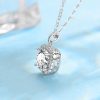 S925 Sterling Silver 1 Karat Happiness Necklace Women's Clavicle Chain