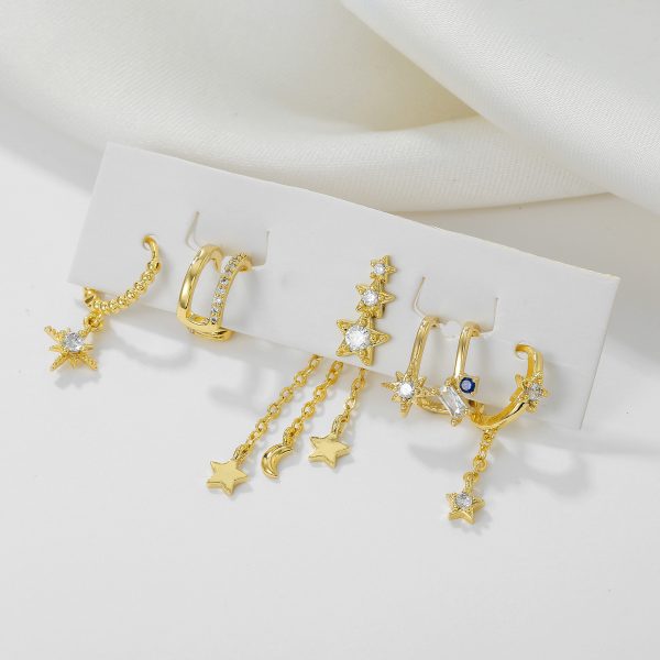Light Luxury Fashion Style Earrings Tassel Female Seven Piece Set