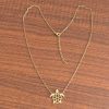 Simple Stainless Steel 18K Gold Plating Colorfast Hollow Turtle Necklace