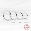S925 Sterling Silver Classic Glossy Big Circle Ear Clip Minimalist Exaggerated Earrings