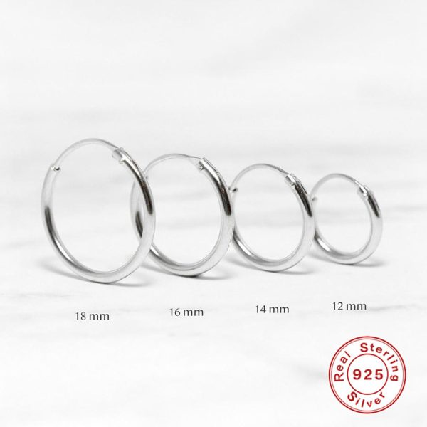 S925 Sterling Silver Classic Glossy Big Circle Ear Clip Minimalist Exaggerated Earrings