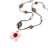 Stone Shell Beaded Flower Pendant Necklace Simple Ethnic Style All-matching