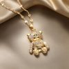 Bear Zircon Pendant Temperament Entry Lux Necklace