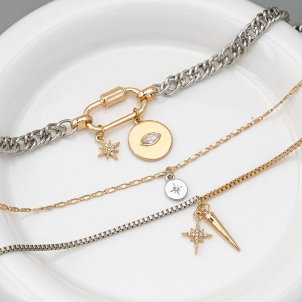 Original Eye Pendant Multi-layer Twin Necklace For Women