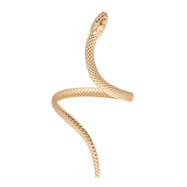 2-piece Set Exaggerated Twisted Winding Simulated Snakes Opening Ring Bracelet