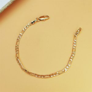 Copper Plating 18K Real Gold Simple NK Chain Fashion Bracelet