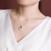 Sterling Silver Gold Plated Hetian Jade Safety Buckle Pendant