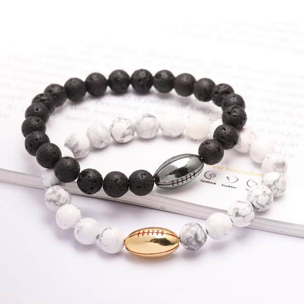 Stone Rugby Bead Bracelet